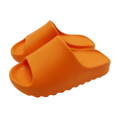 Orange Badeschlappen, rutschfest, bequem, Unisex, EVA-Material, ideal für Strand und Pool.