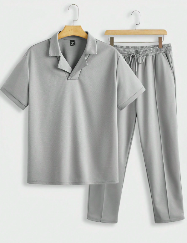Modern grå sommaroutfit för herrar – Nico