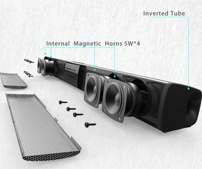Trådlöst Bluetooth-soundbar-stereohögtalarsystem med FM och USB – CineWave