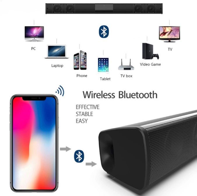 Trådlöst Bluetooth-soundbar-stereohögtalarsystem med FM och USB – CineWave