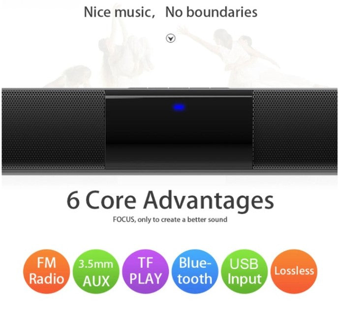 Trådlöst Bluetooth-soundbar-stereohögtalarsystem med FM och USB – CineWave