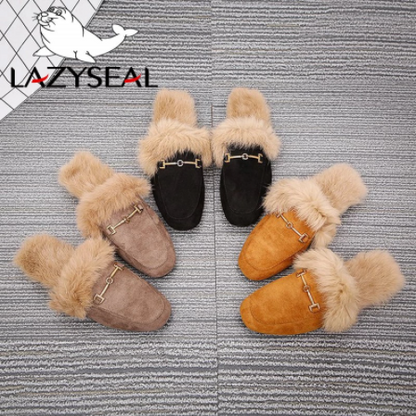Damen Hausschuhe mit Kunstfell, braun, beige, schwarz, rutschfest, bequem, modisch, Winter.