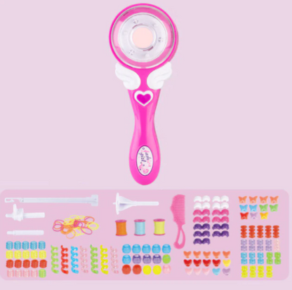 Rosa Bastelset für Kinder, DIY Schmuck, Perlen, Fäden, Aufkleber, kreatives Spielzeug.