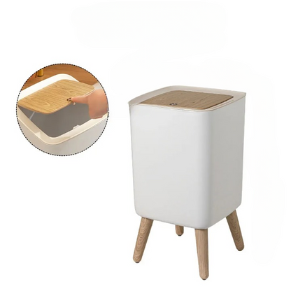 Soptunna med träfot och trycklock – EcoBin