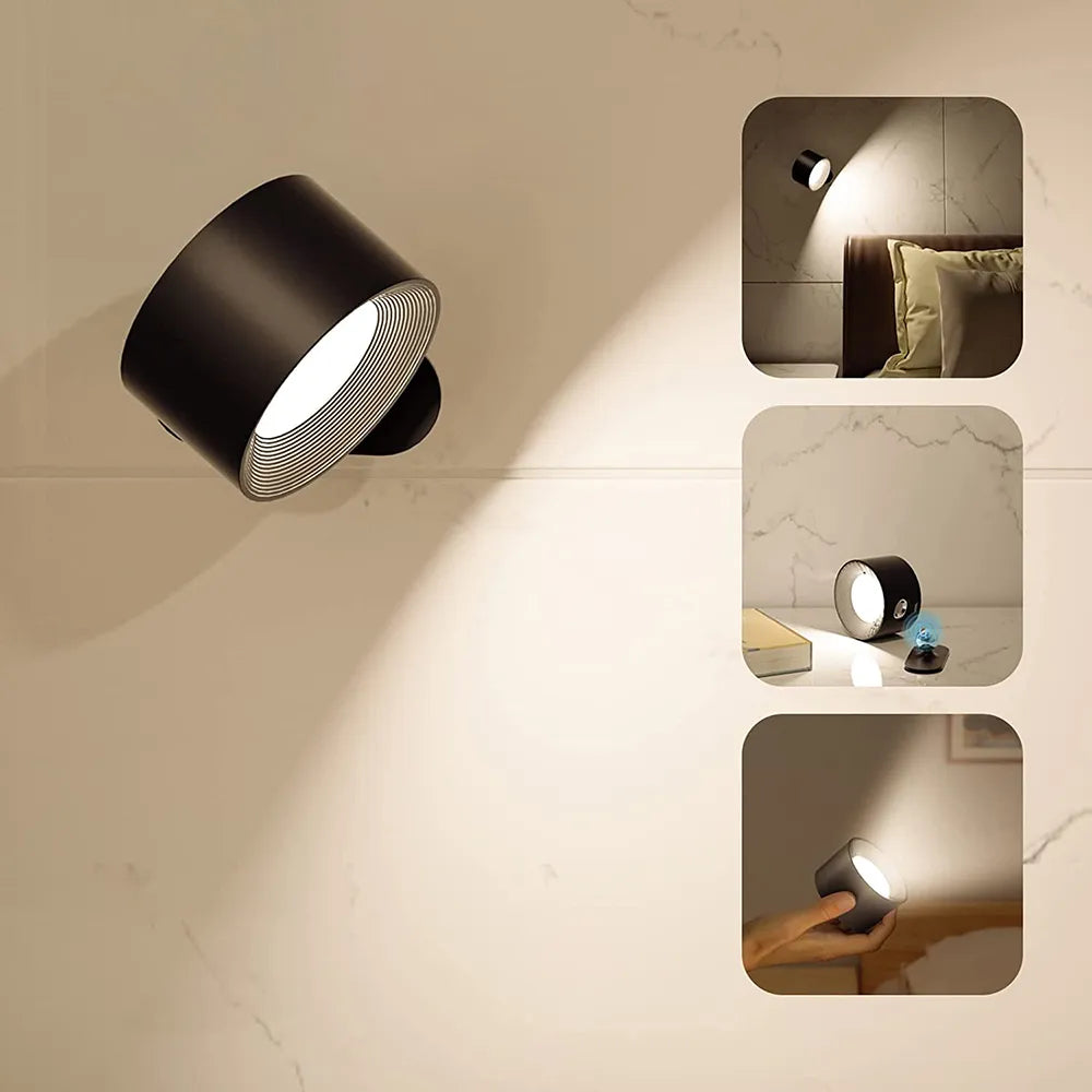 Schwarze LED-Wandleuchte, modernes Design, verstellbar, Innenbeleuchtung, energiesparend.