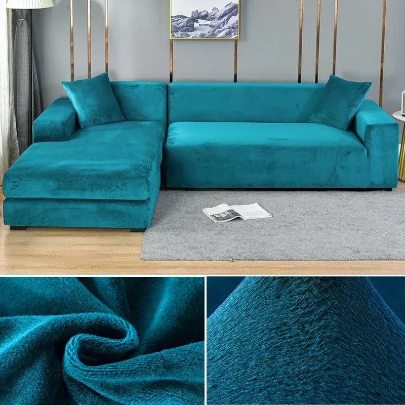 Stretch-veloursofföverdrag med lyxig finish – Sofina