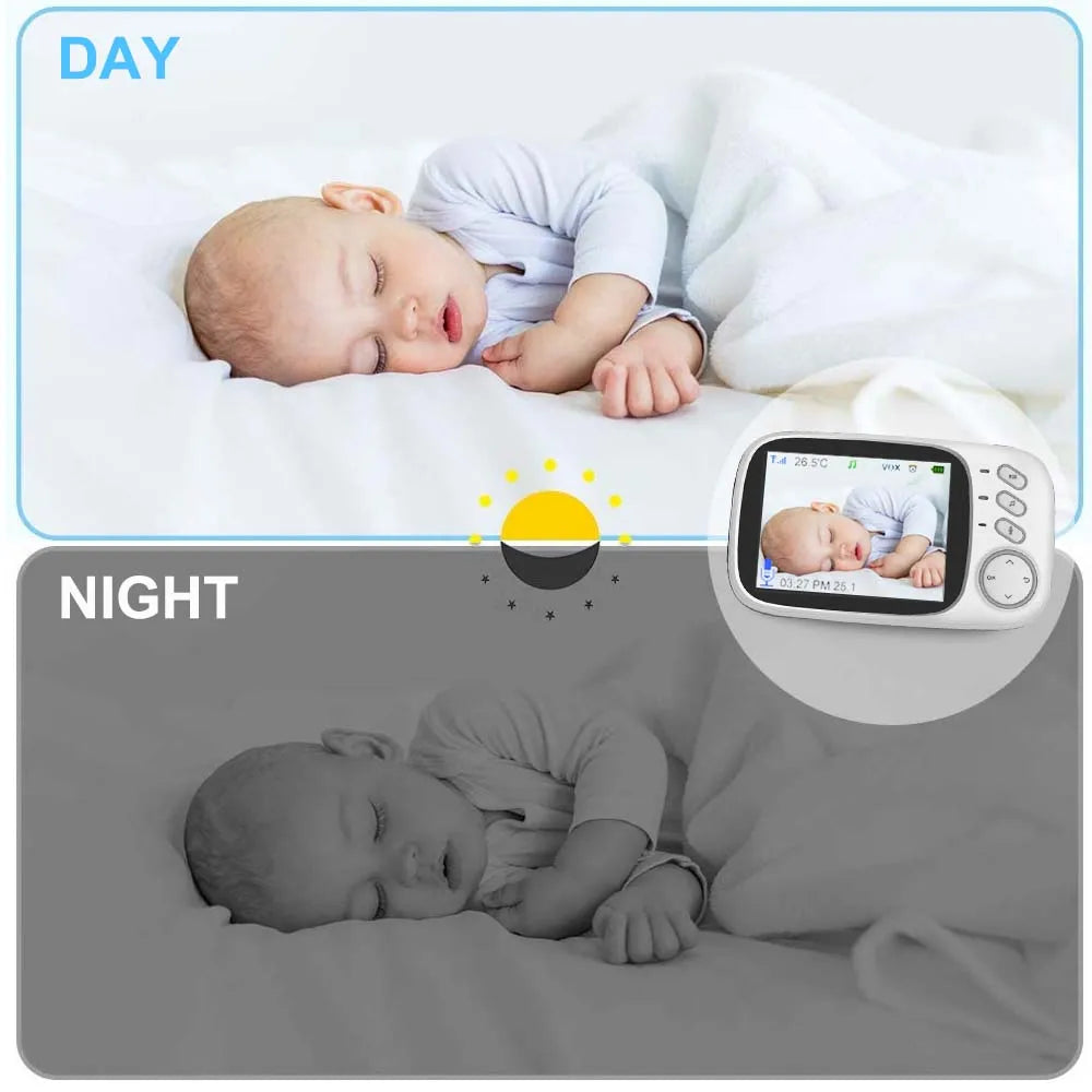 3,5-tums videobabyvakt med nattsyn, temperaturvisning och tvåvägskommunikation