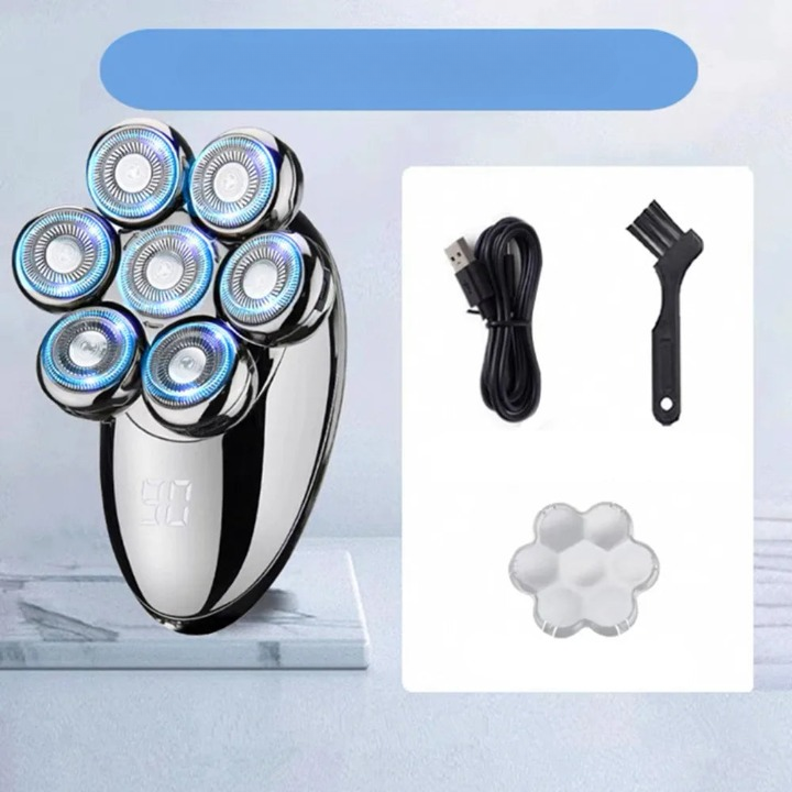 7D svävande elektrisk rakapparat med 5-i-1 skötselkit och vattentät design – FlexEdge