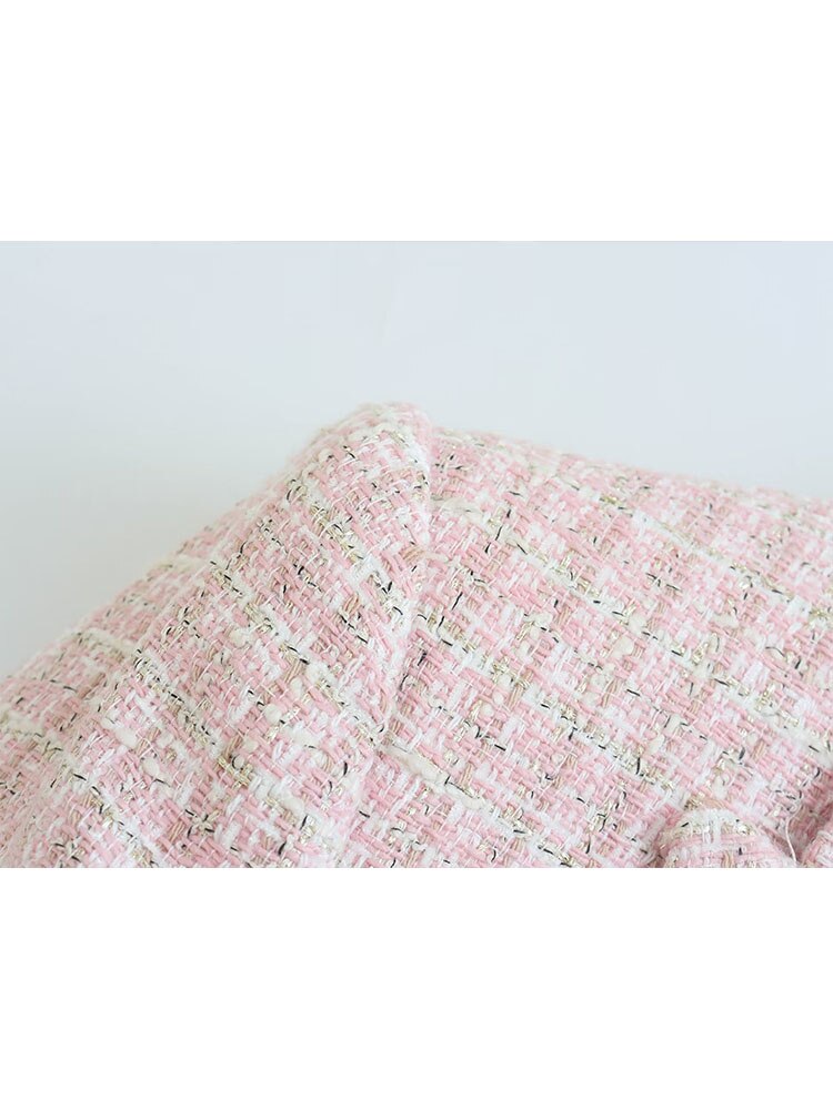 Rosa Tweedstoff, gewebt, Textilstruktur, Mode, Stoffmuster, elegant, hochwertig