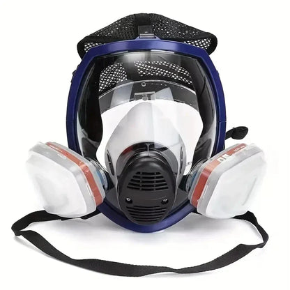 Helmask med anti-imma-lins och industriella gasfilter