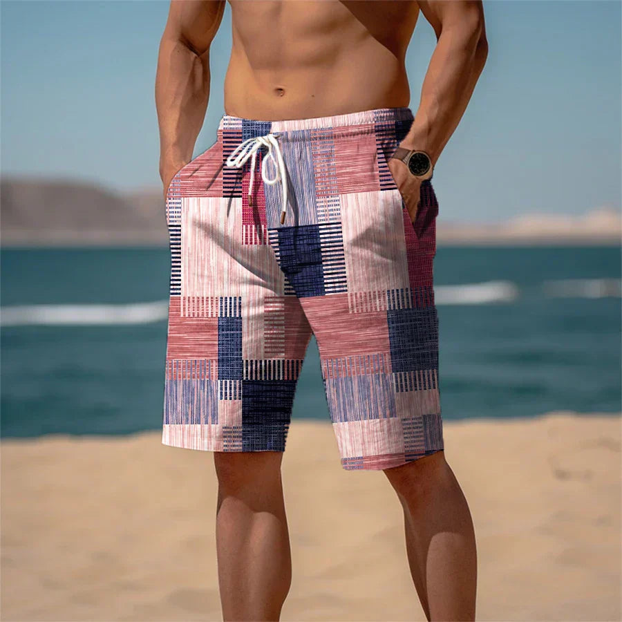 Strandshorts för herrar i bomull 3D-tryck Andningsbar sommarlook - Jamal
