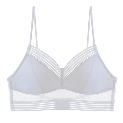 Weißer Spitzen-BH, transparent, Damenunterwäsche, verstellbare Träger, bequem, elegant