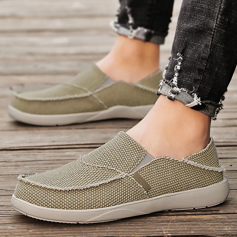 Lätta canvas-sneakers för herrar | Andningsbara höst-espadrillos - Niko