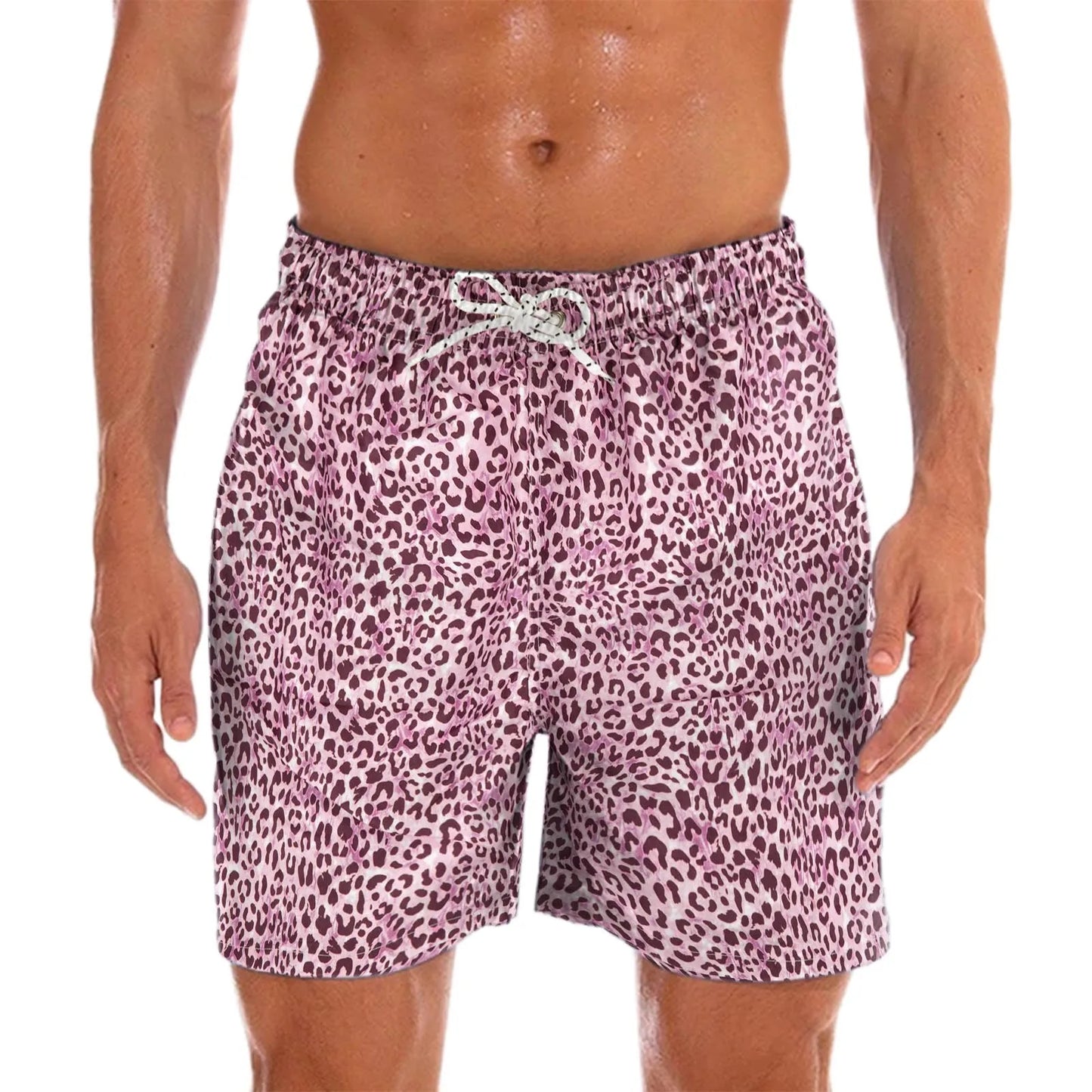 Herrsimshorts med glatt tryck – Milo