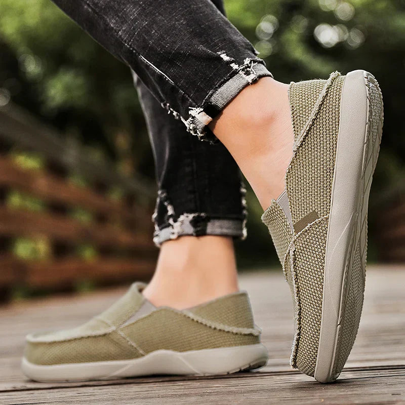 Lätta canvas-sneakers för herrar | Andningsbara höst-espadrillos - Niko