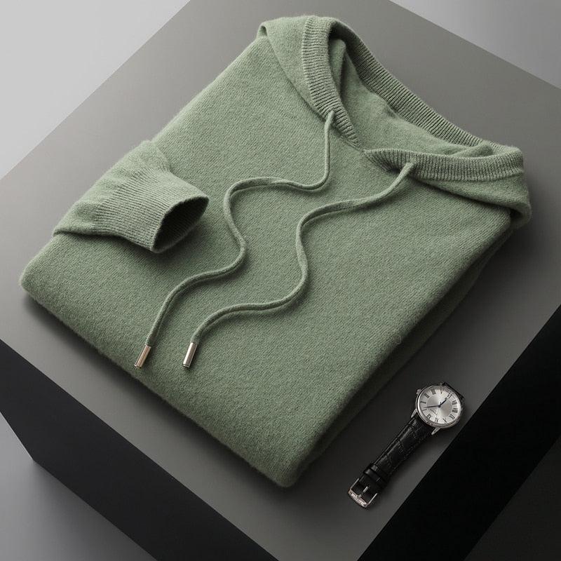 Herrhoodie i merinoull – Cassiano höstedition