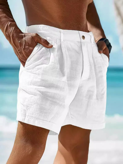 Luftiga sommarshorts i linne för herrar – Jonas