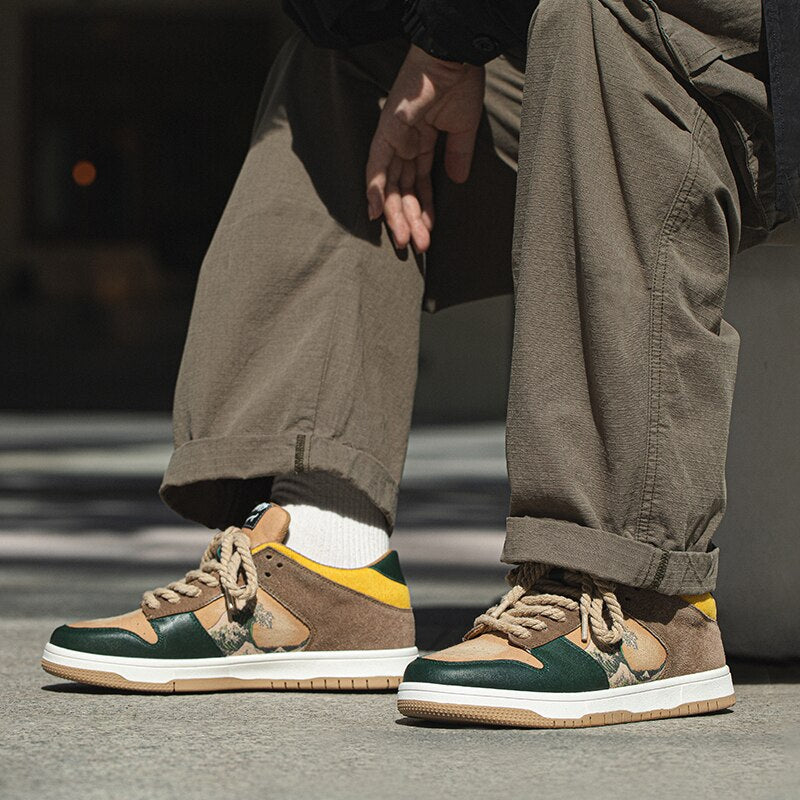 Konstfulla unisex platå-sneakers med vågmotiv – Daiki