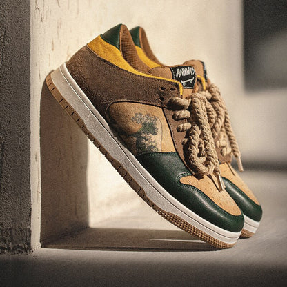 Konstfulla unisex platå-sneakers med vågmotiv – Daiki