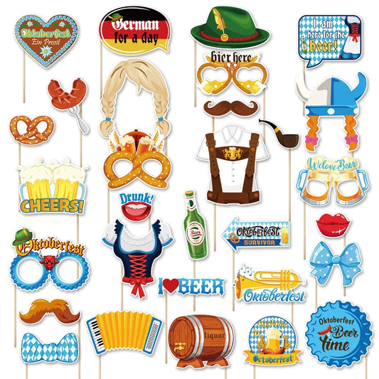 Fotorekvisita-set i Oktoberfest-design (30-delat) - 1+1 gratis - GaudiSpaß Oktoberfest 2026