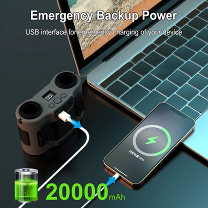 Bärbar klämfläkt för midjan med två luftutlopp och 20 000 mAh-batteri – BreezeMate