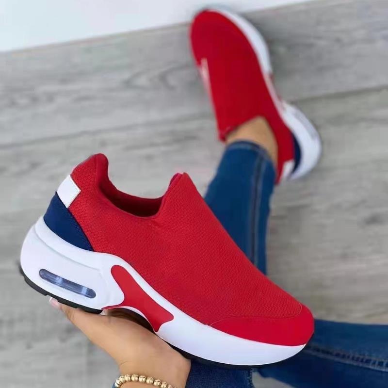 Rote Damen-Sneaker, atmungsaktiv, rutschfest, sportlich, bequem, modisch, Freizeit.