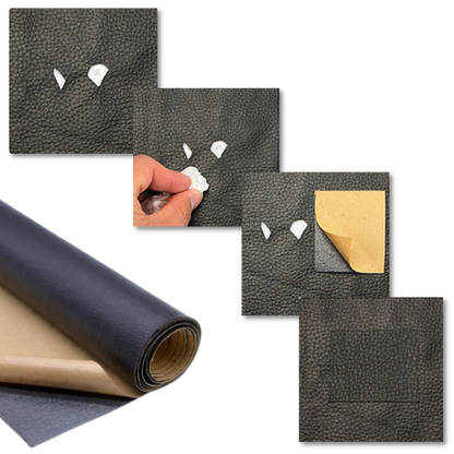 Selbstklebendes Lederreparatur-Patch, schwarz, einfach anzubringen, ideal für Möbelreparatur.