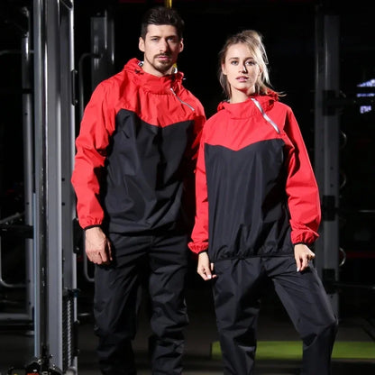 Lätt unisex träningsset med dragkedja och huva – Remo