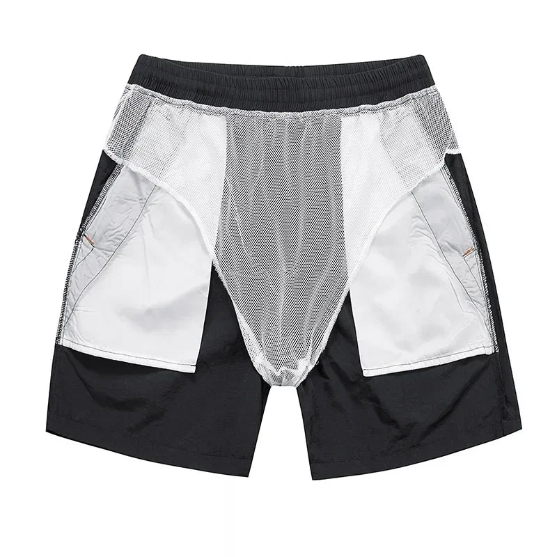 Herrlöparshorts med inre meshshorts och dragkedjefickor - Nikoas