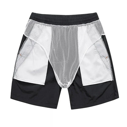 Herrlöparshorts med inre meshshorts och dragkedjefickor - Nikoas