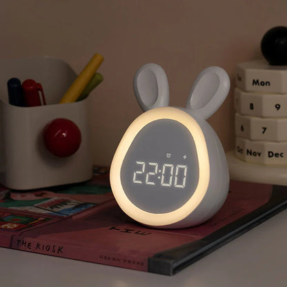 Kaninformad barnklocka med LED-nattljus - BunniGlow