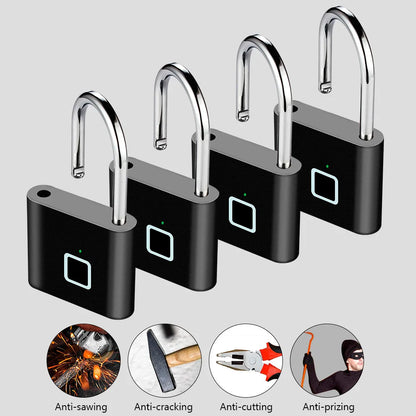Smart fingeravtryckslås med USB-laddning och vattentät design – titan
