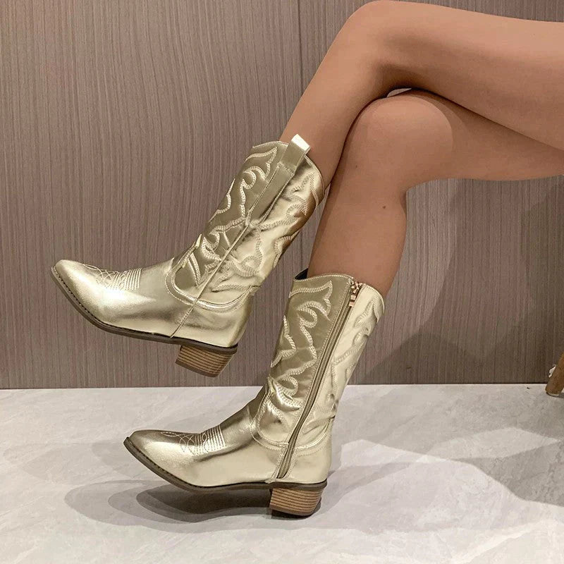 Metalliska cowboystövlar - Höstmagin Aurora