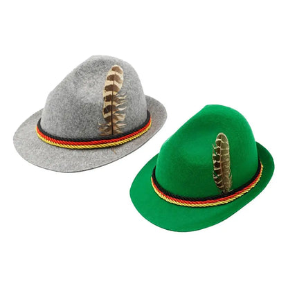 Bayersk filthatt med fjäder (unisex) – TrachtenHut Oktoberfest 2026