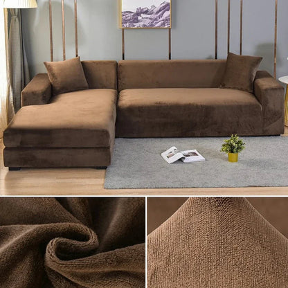 Stretch-veloursofföverdrag med lyxig finish – Sofina