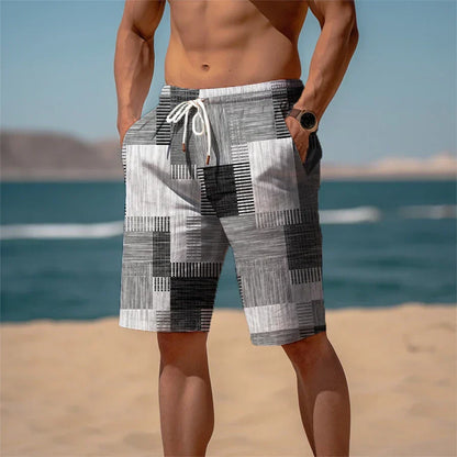 Strandshorts för herrar i bomull 3D-tryck Andningsbar sommarlook - Jamal