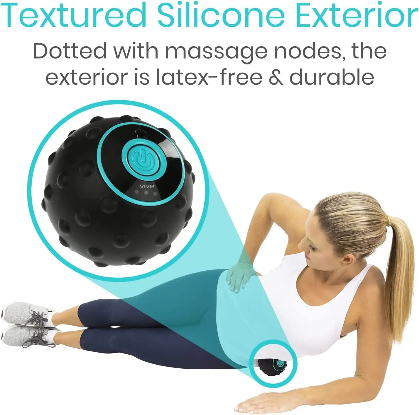 4-läges vibrationsmassageboll med värmefunktion och strukturerad yta – FlexiRoll