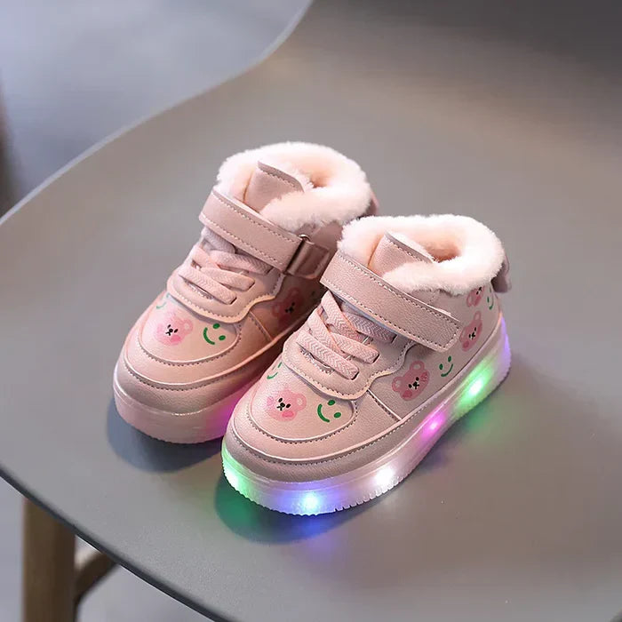 Höstlysande barn-LED-sneakers med komfortsula – HöstGlimmerSteg
