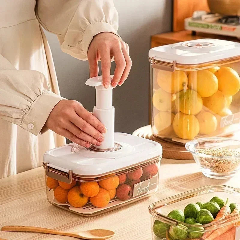 Vakuumförvaringsbox för livsmedel, genomskinlig behållare med handpump – FreshLock