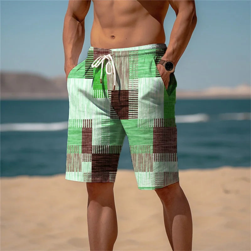 Strandshorts för herrar i bomull 3D-tryck Andningsbar sommarlook - Jamal