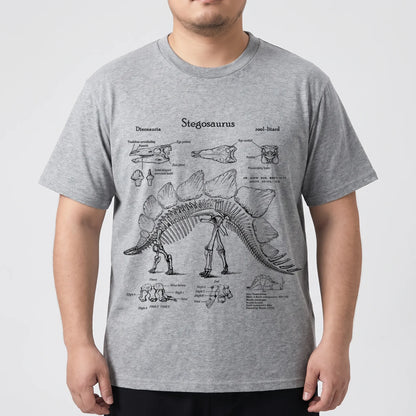 Short Sleeve Dinosaur Print Plus Size Shirt - Jim