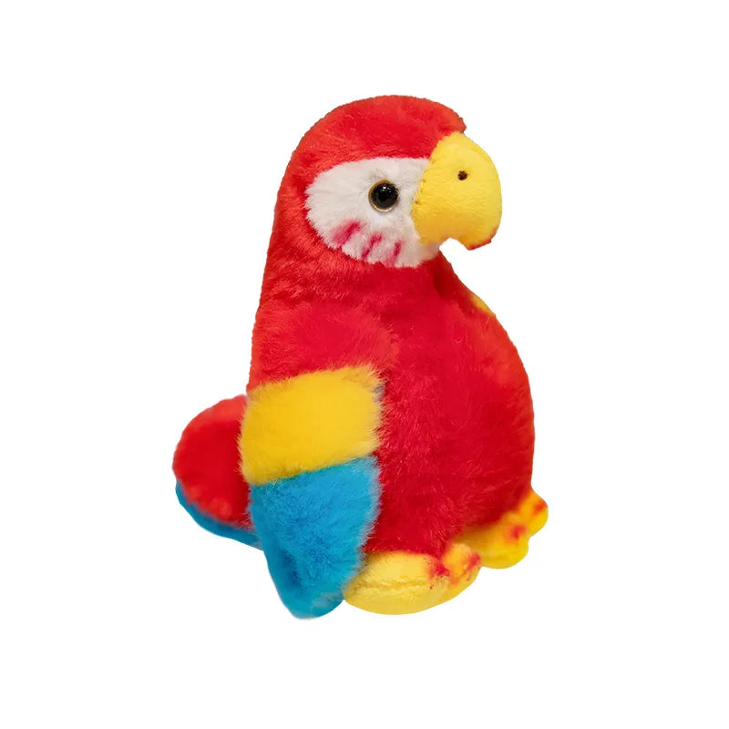 Roter Plüschpapagei mit Magnet, farbenfrohes Kuscheltier, ideal für Kinder.