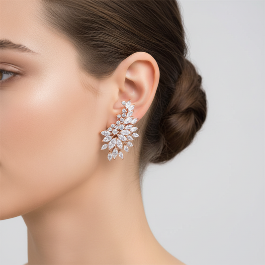 Silber Und Zirkonia Ohrstecker - Glamouria 