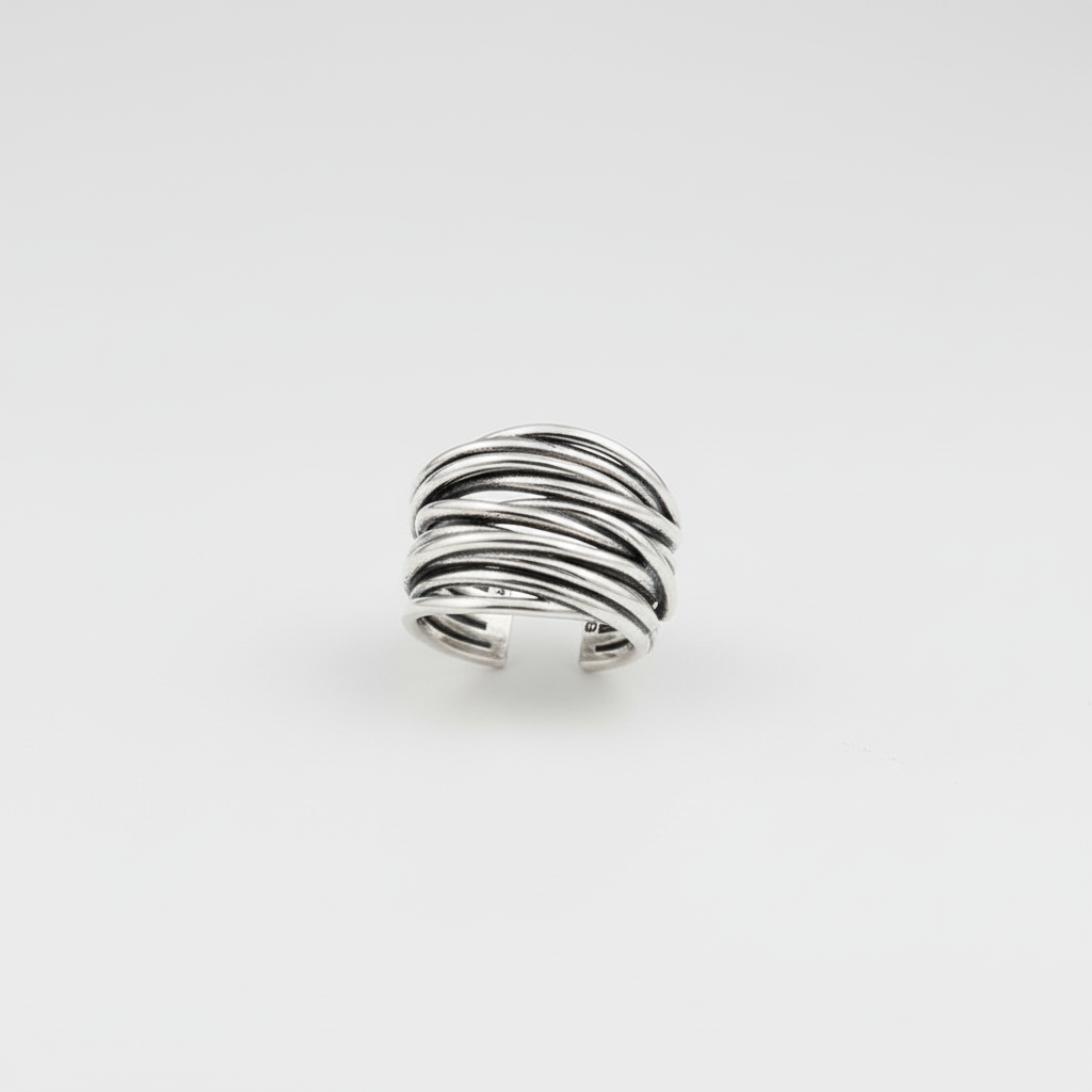 Silberner Schichtenring - LayerRing 