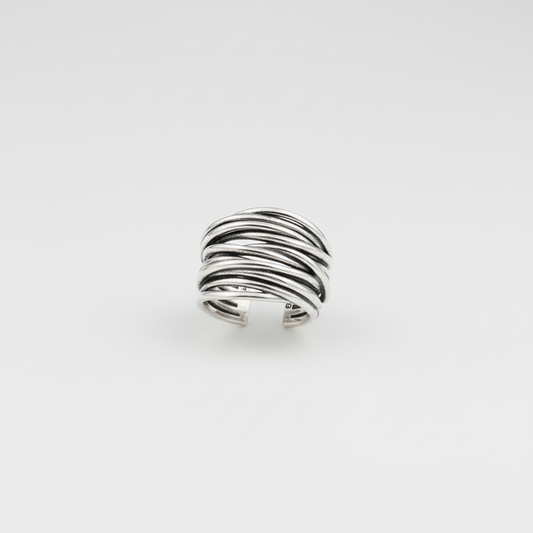 Silberner Schichtenring - LayerRing 