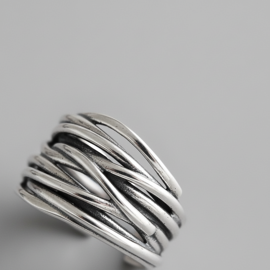 Silberner Schichtenring - LayerRing 