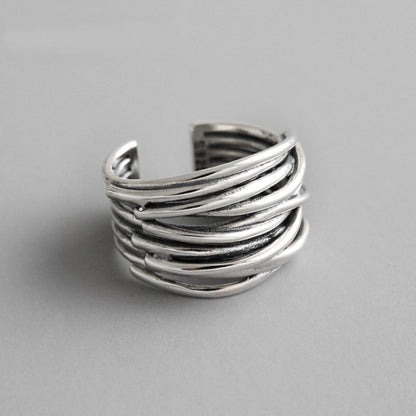 Silberner Schichtenring - LayerRing 