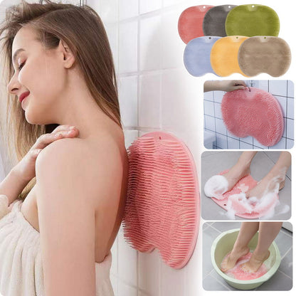 Silikon Peeling Duschmassagegerät, rutschfest, in Rosa, für sanfte Hautreinigung und Massage.
