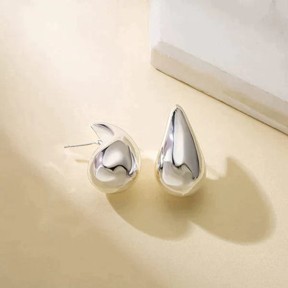 Silberne Tropfen-Ohrringe, glänzend, modern, Schmuck für Damen, elegantes Design