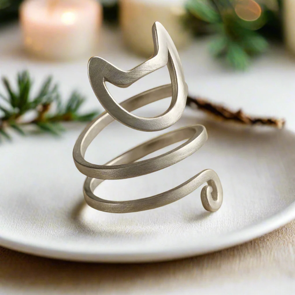 Silver katt ring | Stilren och förtrollande ring